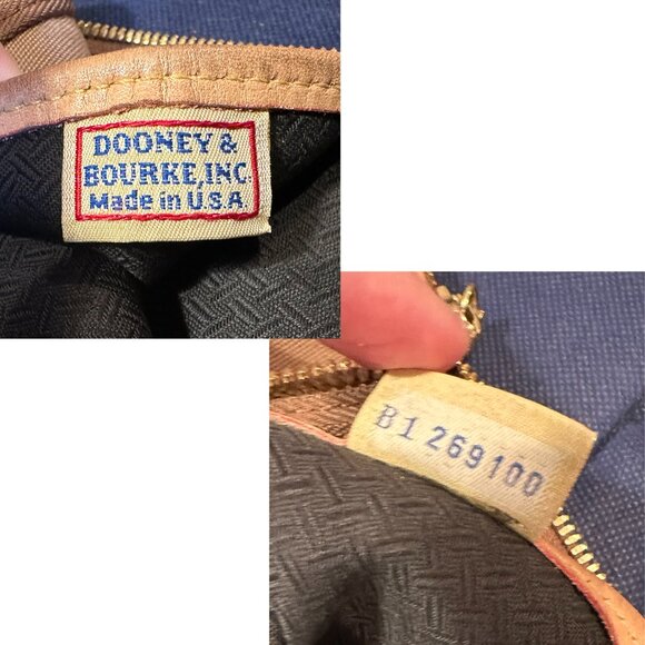 Vintage Dooney & Bourke Cabriolet Canvas & Leather Zip Satchel Carryall Handbag - Picture 11 of 13